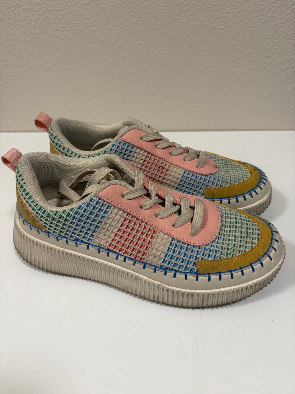 Multicolor Woven Sneakers - Pink Accent